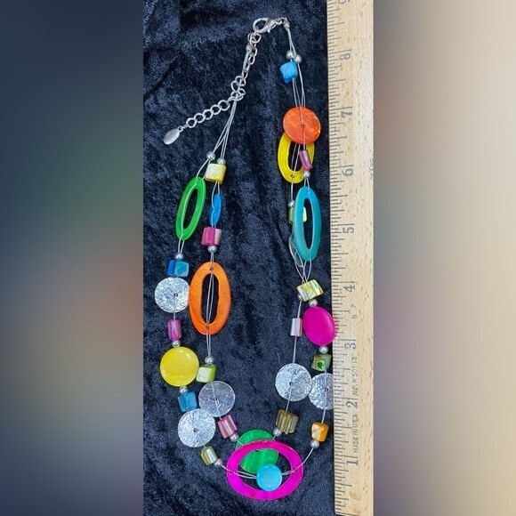 Fabulous Brilliant Neon Multi Color Necklace - Picture 3 of 5